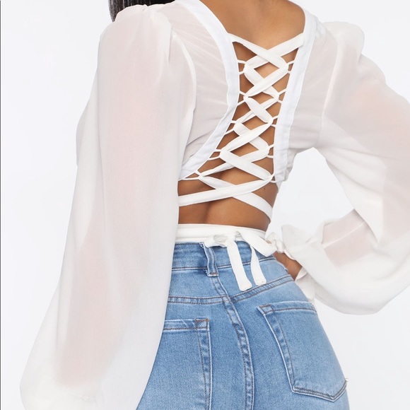fashion nova white top size L-XL - Picture 5 of 5